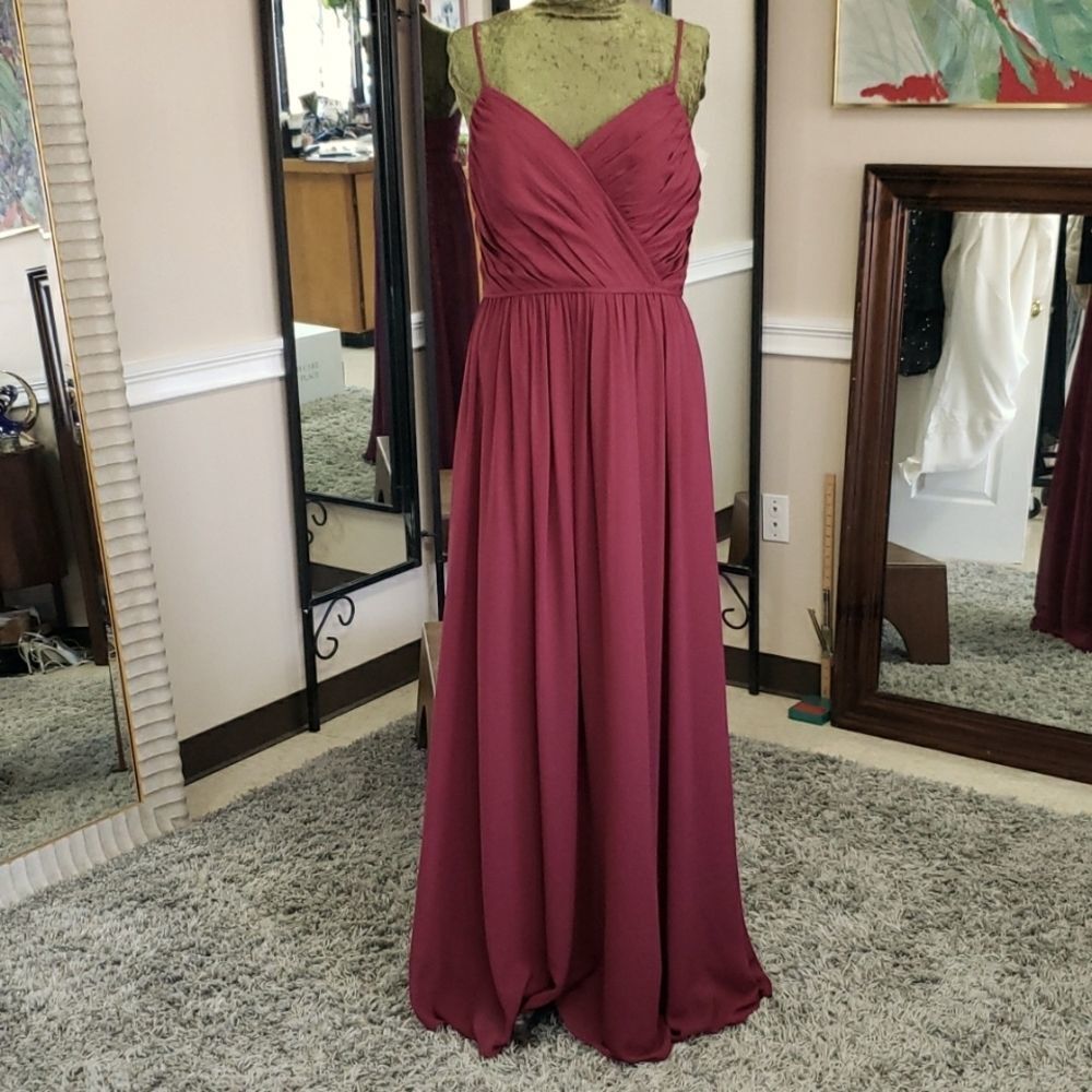 Hayley Paige Occasions Burgundy Gown Style 5806 Size 12